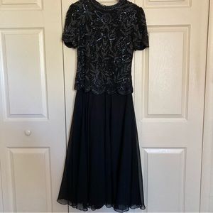 Brilliante By J.A. Black Beaded Mother of Bride Mother of Groom Dress Flowy Maxi